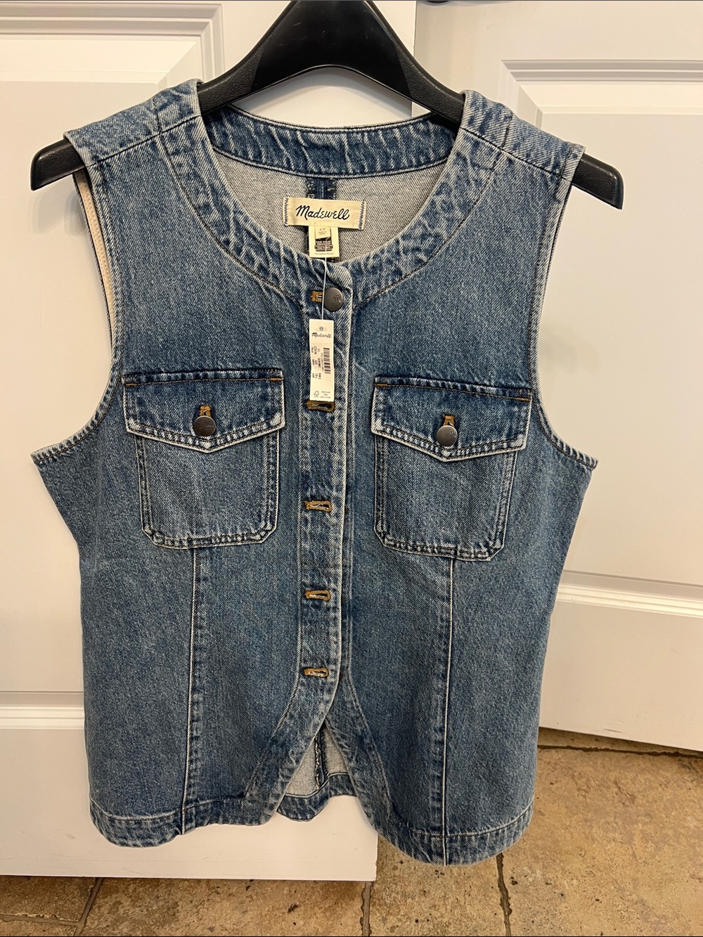 NWT Madewell Blue Denim Vest
